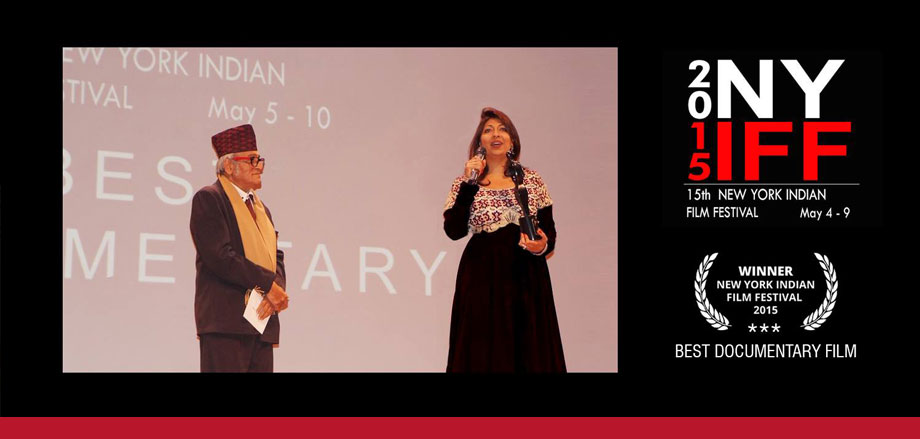 As Vibha Bakshi receives the 62nd National Film Award for Best Film on Social Issues today for her documentary, Vibha_Bakshi_Winner_of_National_Film_Award_2015, Director Vibha Bakshi,Director of Photography Attar Singh Saini, Editor Hemanti Sarkar, Second Unit Camera Karan Tolani, Location Sound Viraj Selot, Music Bapi Tutul, Sound Design Boby John, Promo Editor Aasif Pathan, Production Abhishek Yamsanwar, Produced by Vibha & Vishal Bakshi
Executive Producer Academy Award ® winner Maryann De Leo 
